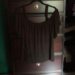 Black cold shoulder top